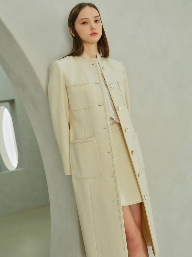 Elena Round Trimming Coat (AW Hainsworth) Ivory - AME - BALAAN 3