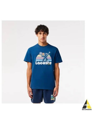 Men s SUMMER Pack Graphic T Shirt Blue - LACOSTE - BALAAN 1