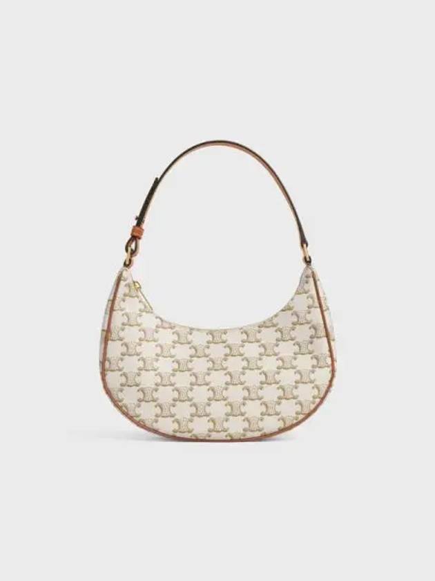 Medium Triomphe Abba Shoulder Bag White - CELINE - BALAAN.