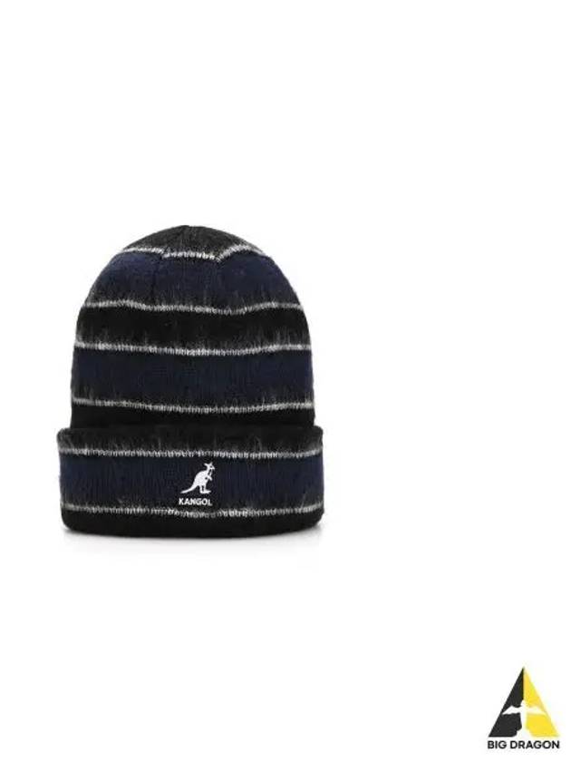 Fuzzy Stripe Beanie 4566 Black - KANGOL - BALAAN 1