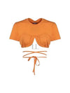 Le Baci Gathered Bra Short Sleeve T-Shirt Orange - JACQUEMUS - BALAAN 2