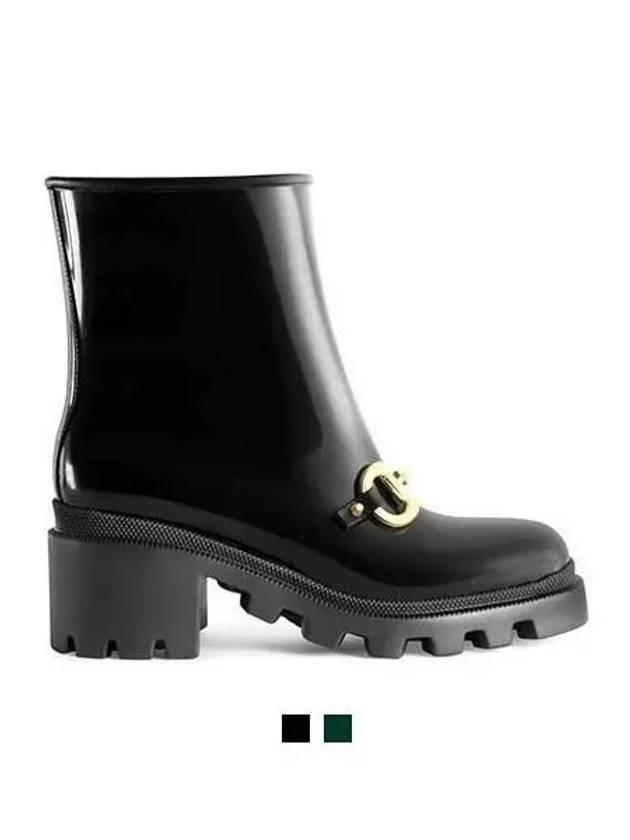 Boots Women Horsebit Ankle Black Dark Green - GUCCI - BALAAN 1