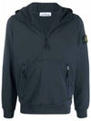 Wappen Patch Hooded Half Zip Up Anorak Navy - STONE ISLAND - BALAAN 2