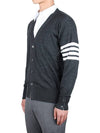 Men's Sustainable Classic Diagonal Wool Cardigan Dark Grey - THOM BROWNE - BALAAN 4