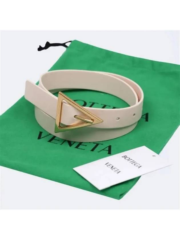 Triangle Buckle Leather Belt Pink - BOTTEGA VENETA - BALAAN 5