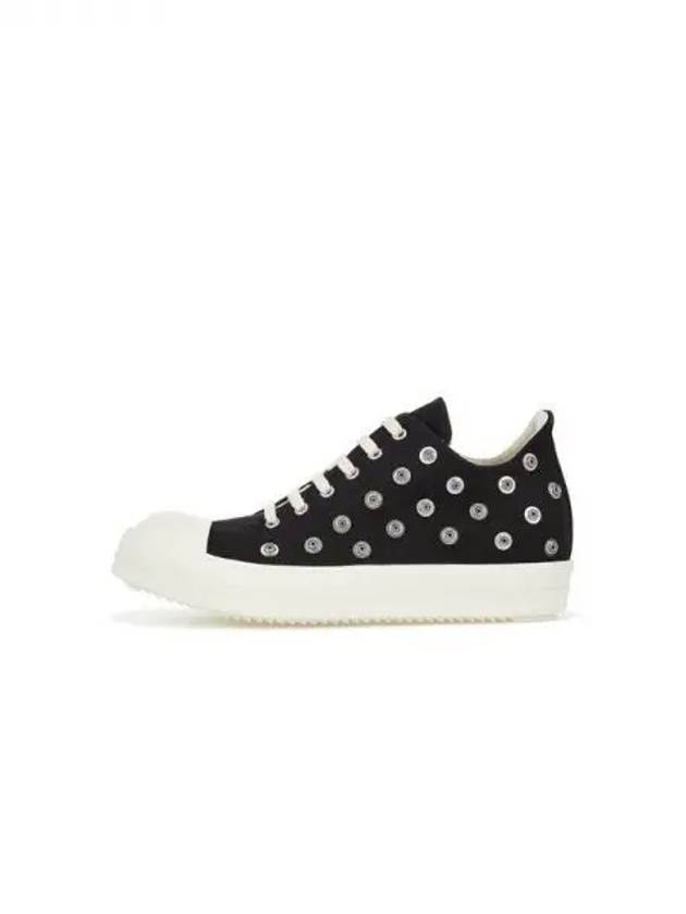 MEN DRKSHDW Studded Canvas Low Top Sneakers Black 270967 - RICK OWENS - BALAAN 1