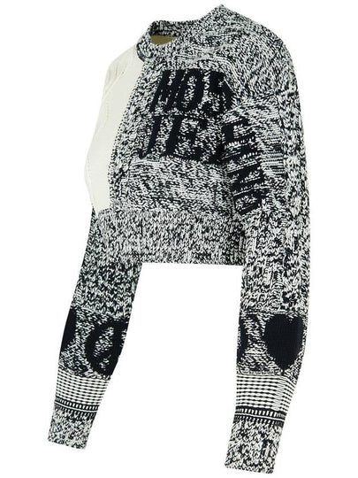 Moschino Jeans 'Patch' White Cotton Blend Sweater - MOSCHINO - BALAAN 2