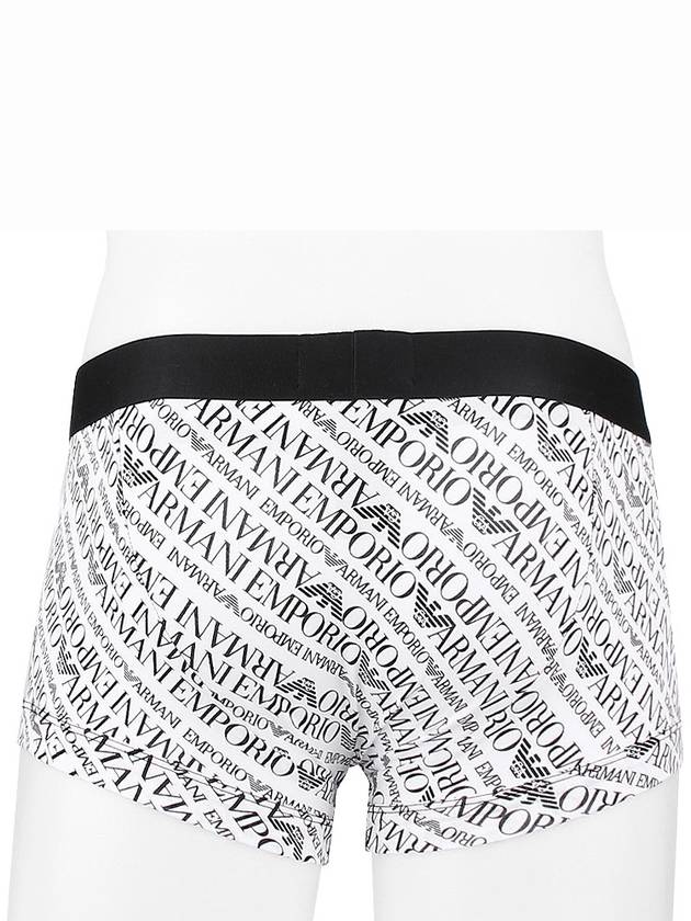 All Over Logo Elastic Band Cotton Trunk Briefs White - EMPORIO ARMANI - BALAAN 5