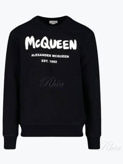 Graffiti Logo Sweatshirt Black - ALEXANDER MCQUEEN - BALAAN 2