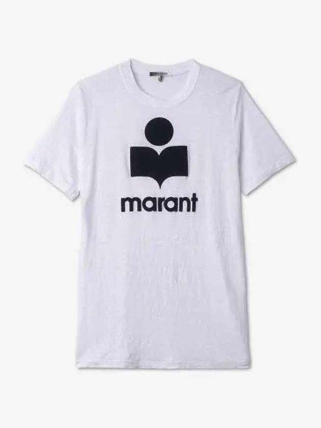 Karman Logo Print Linen Short Sleeve T-Shirt White - ISABEL MARANT - BALAAN 2