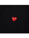 P1N080 1 PLAY Play Small Red Heart Wappen Wool Men's Cardigan - COMME DES GARCONS - BALAAN 3