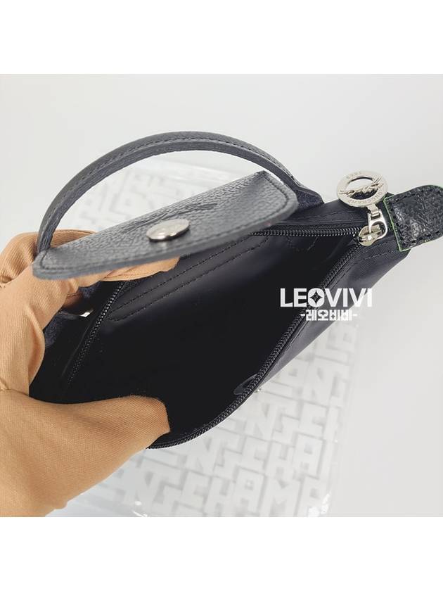 Le Pliage Green Handle Pouch Bag Black - LONGCHAMP - BALAAN 3