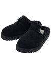 MON Suede Slippers Black - MONCLER - BALAAN.