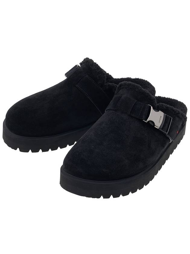 MON Suede Slippers Black - MONCLER - BALAAN 2