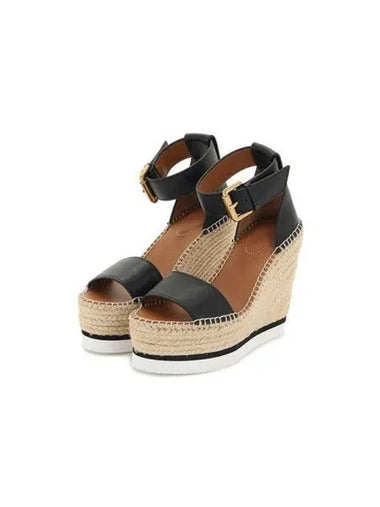 Seaby Sandals Women s Espadrilles Wedges Black - CHLOE - BALAAN 1