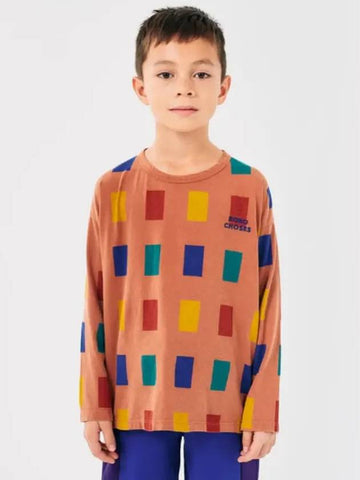 Color Game All Over Long Sleeve T Shirt B224AC015 Italian Kids - BOBO CHOSES - BALAAN 1