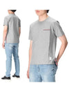 Men's Medium Weight Jersey Tipped Pocket Crewneck Short Sleeve T-Shirt Light Grey - THOM BROWNE - BALAAN 2