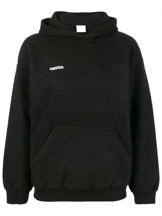 Inside Out Back Patch Logo Hooded Top Black - VETEMENTS - BALAAN 2