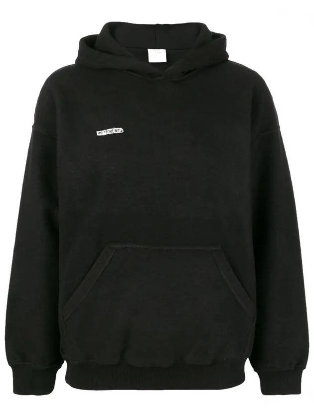 Inside Out Patch Logo Hoodie Black - VETEMENTS - BALAAN 3