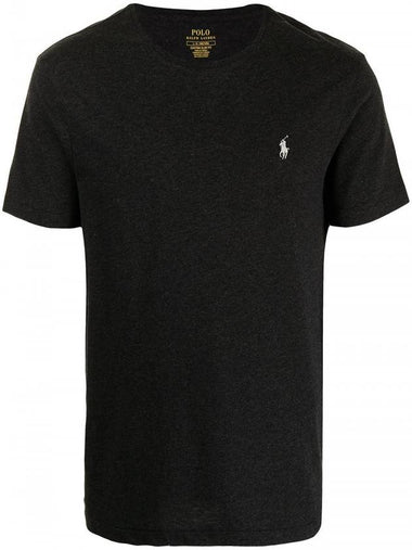 Embroidered Logo Cotton Short Sleeve T-Shirt Black - POLO RALPH LAUREN - BALAAN 1