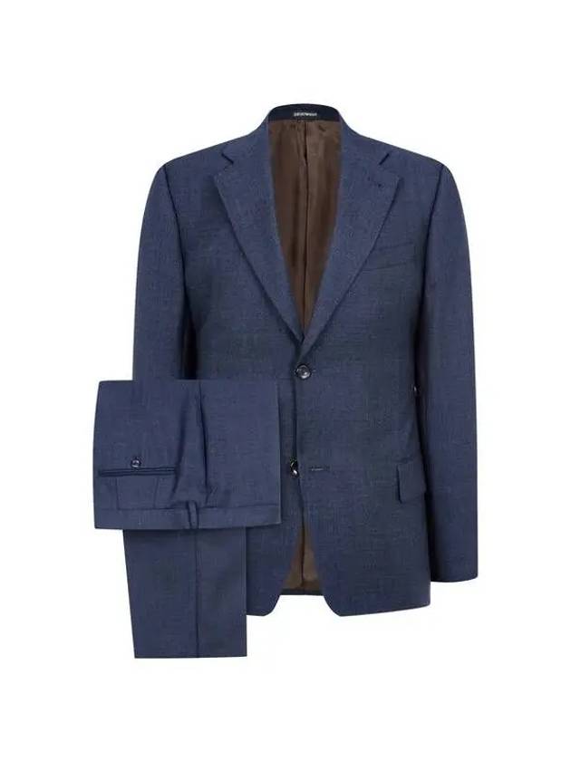 Men s no cheat lapel wool single suit navy 270399 - EMPORIO ARMANI - BALAAN 1