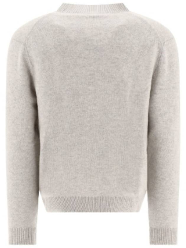 Baby Fox Patch Regular Knit Top Light Grey Melange - MAISON KITSUNE - BALAAN 3