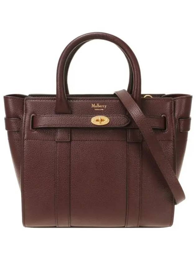 Bayswater Zipped Mini Classic Grain Tote Bag Oxblood - MULBERRY - BALAAN 2