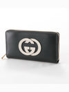 GG Logo Round Zipper Long Wallet Black - GUCCI - BALAAN 3