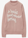 Slogan round knit sweater pink - BLONDNINE - BALAAN 1