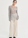 Mohair Seethrough Rib Wool Knit Gray - SORRY TOO MUCH LOVE - BALAAN 5