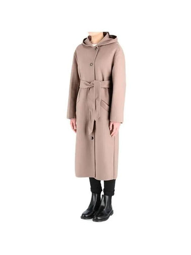 Hooded Belted Single Coat Beige - ETRO - BALAAN 1