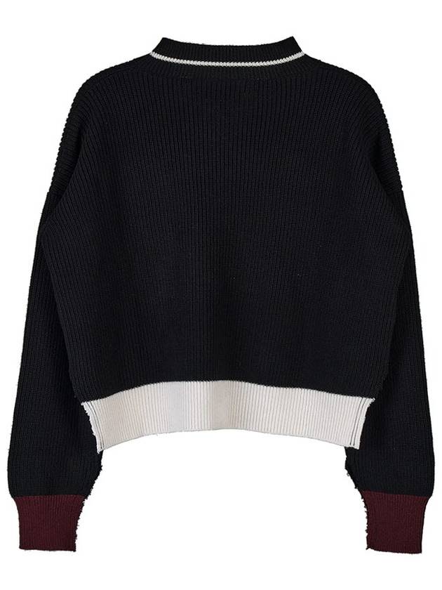 Shetland Cotton Crop Knit Top Black - MARNI - BALAAN 3