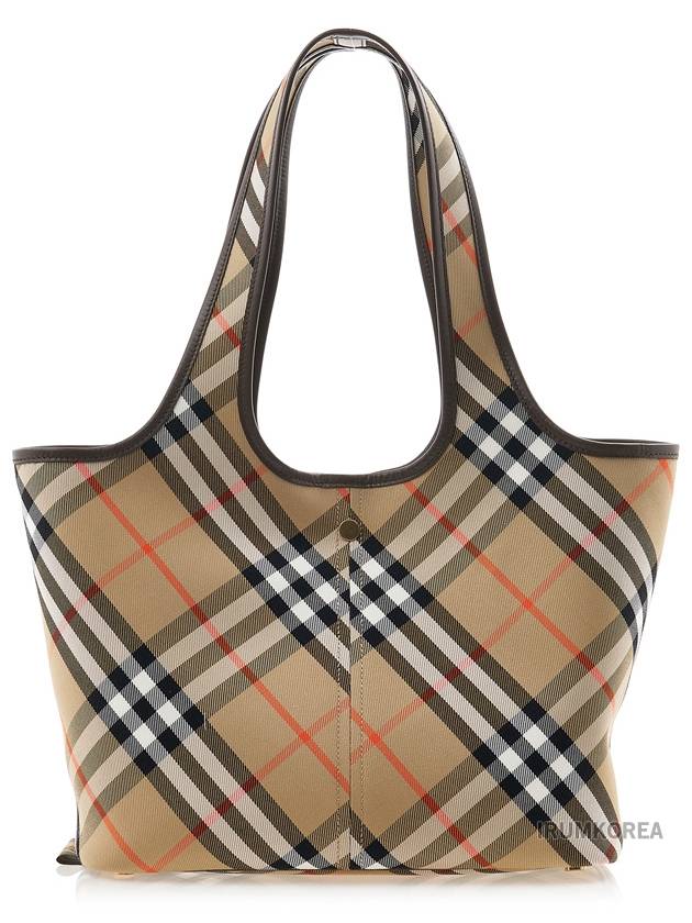 Check Small Tote Bag Sand - BURBERRY - BALAAN 5