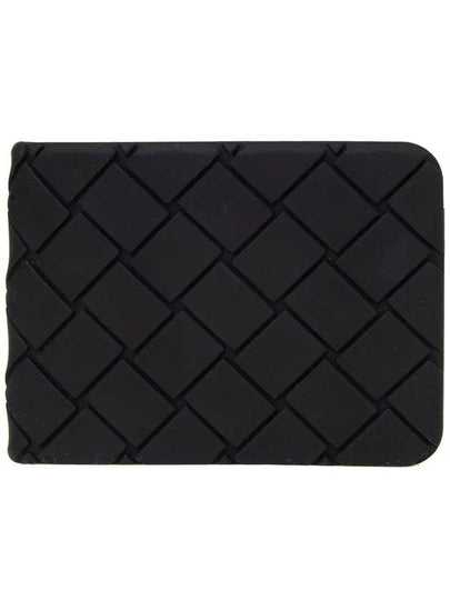 Intrecciato Rubber Half Wallet Black - BOTTEGA VENETA - BALAAN 2