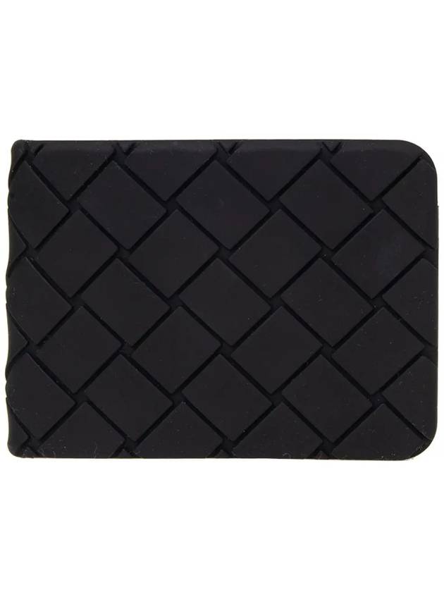 Intrecciato Rubber Half Wallet Black - BOTTEGA VENETA - BALAAN 3