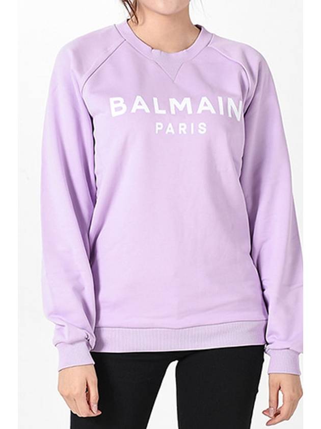 VF13691 Logo Sweatshirt Lilac B014 QAB - BALMAIN - BALAAN 3