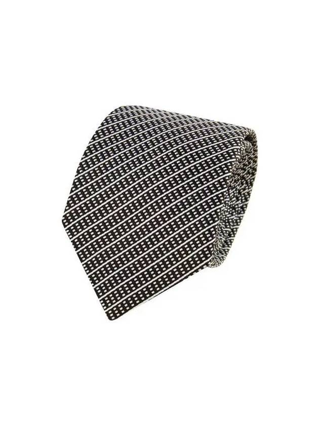 Men s Dot Striped Silk Tie Black - GIORGIO ARMANI - BALAAN 1