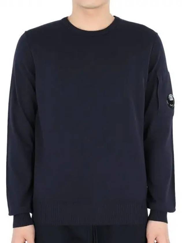 Lens Wappen Cotton Knit Top Navy - CP COMPANY - BALAAN 2