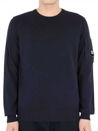 Lens Wappen Cotton Knit Top Navy - CP COMPANY - BALAAN 2