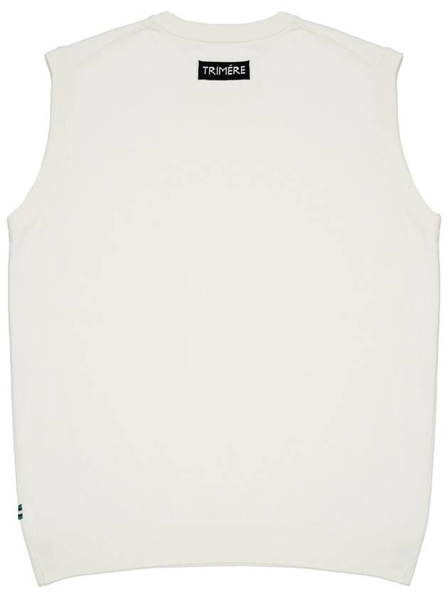 Basic wappen knit vest UNISEX WHITE TMFVN60211 - TRIMERE - BALAAN 3