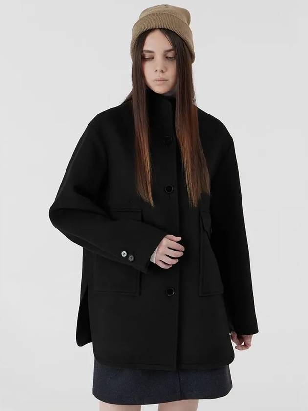 Women's China Collar Half Coat Black - VOYONN - BALAAN 6