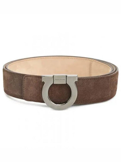 Gancini Reversible Leather Belt Brown - SALVATORE FERRAGAMO - BALAAN 2