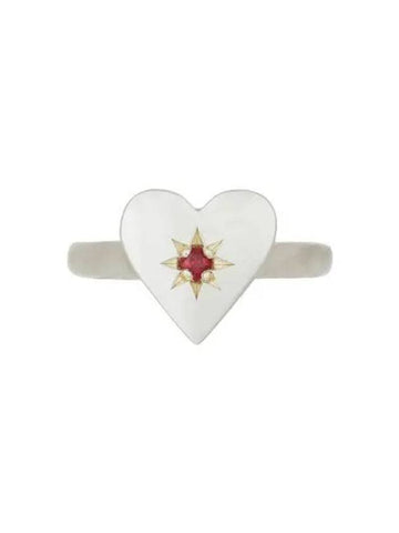 U heart ring star engraving white - MONDO MONDO - BALAAN 1