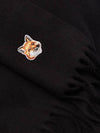 Small Fox Head Patch Wool Muffler Black - MAISON KITSUNE - BALAAN.