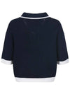 Collar neck color combination short sleeve T-shirt MK3SP090NVY - P_LABEL - BALAAN 3
