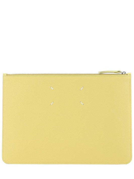 Stitch Zipper Clutch Bag Yellow - MAISON MARGIELA - BALAAN.