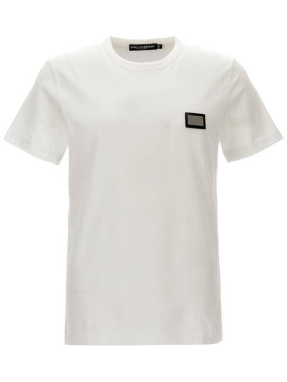 logo patch crew neck cotton short sleeve t-shirt white - DOLCE&GABBANA - BALAAN 2