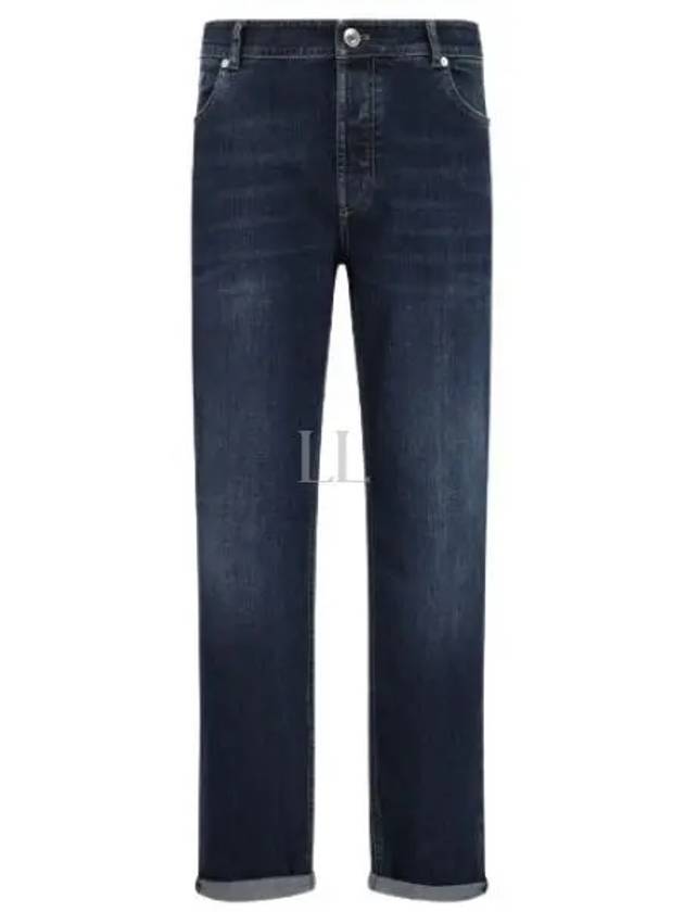 Men's 5 Pocket Slim Fit Jeans Dark Denim - BRUNELLO CUCINELLI - BALAAN 2