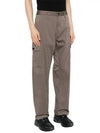 33908 Organic Cotton Satin Stretch Cargo Straight Pants Brown - STONE ISLAND - BALAAN 3