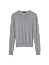 Regal Wool Crew Neck Knit Top Grey - THEORY - BALAAN 1